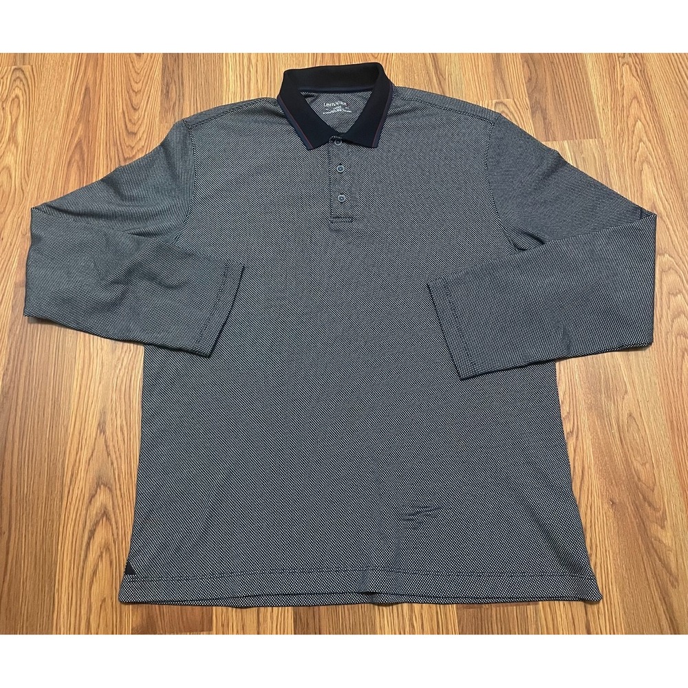 UNTUCKit Boscarelli Polo Mens Large Long Sleeve Stretch Blue
